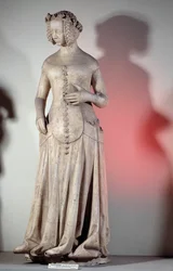Portræt af Jeanne de Boulogne, hustru til hertugen af Berry (1340-1416) Skulptur fra 1385 fra Justitspaladset i Poitiers. Paris, Museum of Monuments engelsk