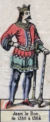 Portræt af Johannes II af Frankrig, kendt som Johannes den Gode (1319-1364) (capetianernes dynasti). Illustration slutningen af det 19. århundrede.