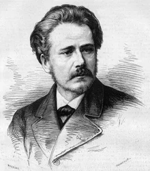 Portræt af Jules Massenet (1842-1912), fransk komponist. Indgravering i "" Le Monde Illustré"" nr. 1047 af 5. maj 1877.