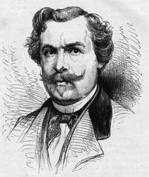 Portræt af Jules de Goncourt (1830-1870), fransk forfatter. Indgravering i "" Le Monde Illustré"" nr. 690 af 2. juli 1870.