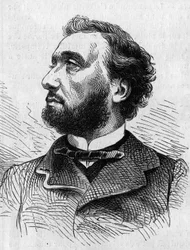 Portræt af Leon Gambetta (1838-1882), fransk politiker. Indgravering i "" The Illustrated World"" nr. 634 af 5. juni