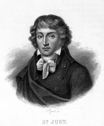 Portræt af Louis Antoine Léon Saint - Just (1767 - 1794) - i "" Revolution francaise"" af Thiers. 19. århundrede