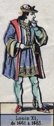 Portræt af Louis XI af Frankrig, kendt som den forsigtige (1423-1483) (capetianernes dynasti). Illustration slutningen af det 19. århundrede.