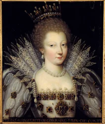 Portræt af Louise Marguerite de Lorraine, prinsesse af Conti Maleri af den franske skole i det 17. århundrede. Dim 0,57 x 0,47 m Chantilly, Musee Conde