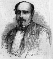Portræt af Luiz Augusto Rebello da Silva (1822-1871), portugisisk forfatter. Indgravering i "" Le Monde Illustré"" nr. 227 af 17. august 1861.