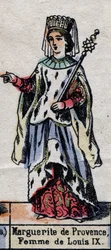 Portræt af Marguerite de Provence (1221-1295), kone til Ludvig IX af Frankrig. (Kapetisk dynasti). Illustration slutningen af det 19. århundrede.