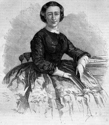 Portræt af Maria Francisca de Sales (1825-1860), hertuginde af Alba og søster til den franske imponer Eugenie de Montijo. Indgravering i "" Le Monde Illustré"" nr. 180 af 22. september 1860.