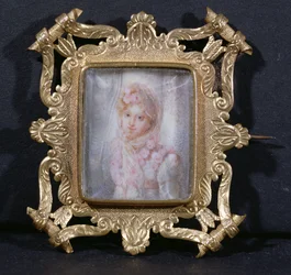 Portræt af Marie Laczinska (1786-1817) grevinde Walewska (wc på elfenben)