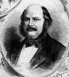 Portræt af Maximilian Jules Marcus Koenigswarter (1817-1878), fransk bankmand og politiker. Indgravering i "" Le Monde Illustré"" nr. 262 af 19. april 1862.