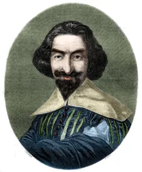 Portræt af Miguel de Cervantes Saavedra (1547-1616), spansk forfatter. Gravering fra 1852 fra maleriet af Velasquez.