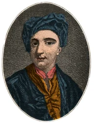 Portræt af Nicholas Rowe (1674 -1718), engelsk dramatiker, digter og diverse forfatter.
