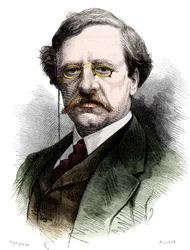 Portræt af Nils Adolf Erik (Eric) Baron Nordenskjold (Nordenskiold) (1832-1901), svensk naturforsker og opdagelsesrejsende. Indgravering i "" Le Monde Illustré"" nr. 1178 af 25. oktober