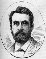 Portræt af Paul Dubois (1829-1905), fransk billedhugger. Indgravering i "" Le Monde Illustré"" nr. 890 af 2. maj 1874.