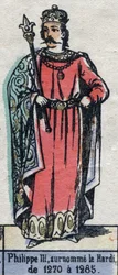 Portræt af Philip III af Frankrig, kendt som Philip the Hardi (1245-1285) (capetianernes dynasti). Illustration slutningen af det 19. århundrede.
