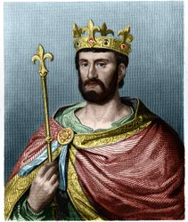 Portræt af Filip I (1060 - 1108), konge af Frankrig - i "" Histoire des Francais"" af Lavallee, stik, sd.