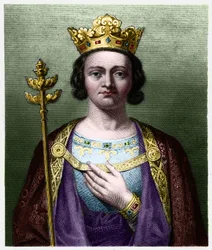 Portræt af Philippe V den Lange (1294 - 1322), konge af Frankrig - i "" Histoire des Francais"" af Lavallee, gravering, sd.
