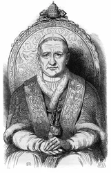 Portræt af pave Gregoire XVI (Bartolomeo Alberto Cappellari Pape under navnet Gregorius XVI eller Gregorio XVI
