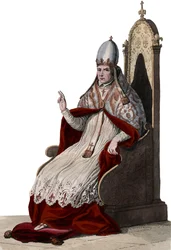 Portræt af pave Sylvester II (eller Silvester II) (ca. 938-1003).