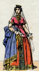 Portræt af dronning Jeanne af Evreux (1307-1371).