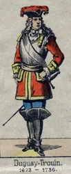 Portræt af Rene Duguay Trouin (Duguay-Trouin) (Rene Trouin du Gue dit) (1673-1736) fransk sømand. Billede af Epinal fra slutningen af det 19. århundrede.