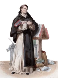 Portræt af Saint Bernard de Clairvaux (1090-1153), fransk abbed og bygmester af den reformerende cistercienserorden.