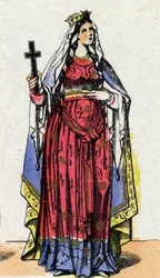 Portræt af Saint Clotilde, dronningen af francs (v. 475-545), hustru til Clovis I.