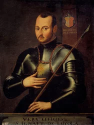 Portræt af den hellige Ignatius af Loyola (1491-1556), grundlægger af jesuiterordenen. Anonymt maleri af den franske skole