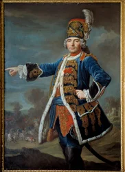 Portræt af Simon Claude de Grassin de Glatigny (? -1776) Maleri af den franske skole. 1744 Paris, Musee de l