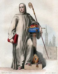 Portræt af Suger (abbe Suger) (1081-1151), fransk abbed og historiker.