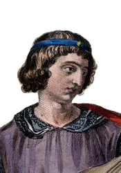Portræt af Theobald I (1201-1253), greve af Champagne (som Theobald IV) fra fødslen og konge af Navarra fra 1234.