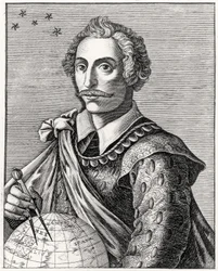 Portræt af Thomas Cavendish (1560-92) graveret af L Armessin