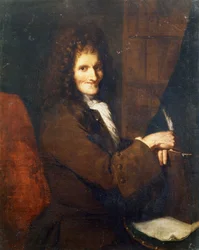 Portræt af Voltaire (1694 - 1778) - Museet i Versailles, fransk skole i det 18. århundrede.