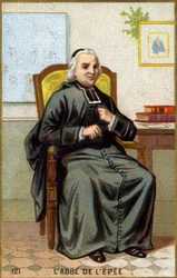 Portræt af Sværdets Abbed (1712-1789). Kromolitografi fra slutningen af det 19. århundrede.