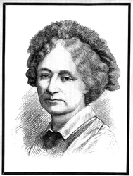 Portræt af grevinden af Chambord (1817-1886) (Marie Therese Beatrix Gaetane af Habsburg-Lorraine (Habsburg Lorraine), ærkehertuginde af Østrig og prinsesse af Modene). Indgravering i "" Le Monde Illustré", 3. april 1886.