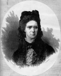 Portræt af den russiske impress Maria Alexandrovna (1824-1880), født prinsesse Mary af Hessen og Rhinen (Maximilian Wilhelmine Marie). Indgravering i "" Le Monde Illustré"" nr. 1211 af 12. juni 1880.