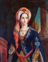 Portræt af skuespillerinden Mlle Rachel i rollen som Roxanne for stykket Bajazet af Jean Racine (1639-99)