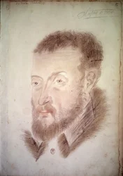 Portræt af digteren Joachim du Bellay (1522-1560) Anonym tegning af den franske skole. Paris fra det 16. århundrede. B.N.