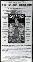 Plakat reklame udflugter Hamilton, ca. 1890