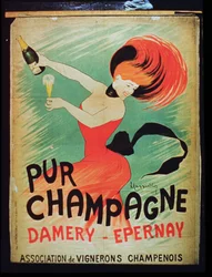 Plakat, der reklamerer for Pur Champagne, fra Damery, Epernay