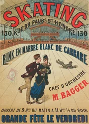 Plakat, der reklamerer for en rulleskøjtebane i Paris