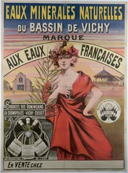 Plakat, der reklamerer for det naturlige mineralvand i Vichy-bassinet, naturligt mineralvand