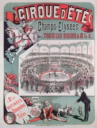 Plakat, der reklamerer for Cirque dEte, ca. 1880