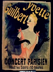 Plakat til Yvette Guilbert Pariserkoncert