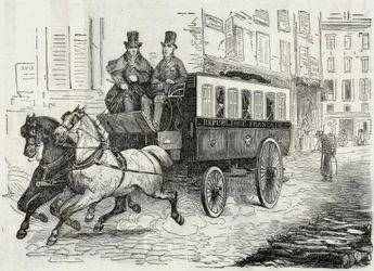 Indlæg: postbudenes omnibus - Indgravering i "Tableau-de-Paris" af Edmond Texier 1852