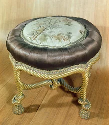 Puf, Second Empire Style (træ og silke)