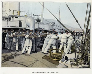 Forberedelser til afgang - i ""Militært album - Navy: Life on board"