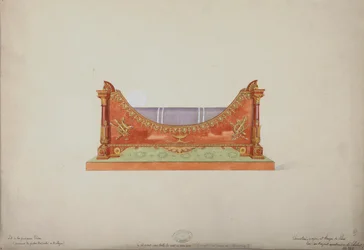 Prinsesse Elisas seng fra Baciocchi-paladset i Bologna, ca. 1900-20