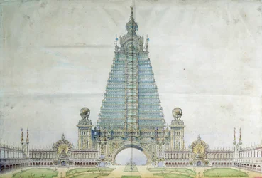 Projekt til at omdanne Eiffeltårnet til verdensudstillingen i 1900