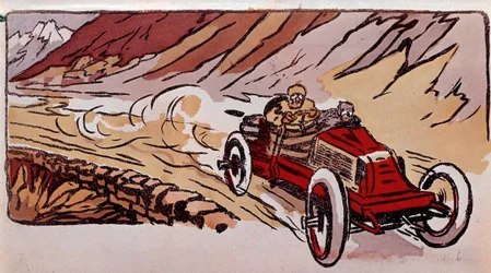 Løb mellem Paris og Wien: En Renault-bil satte hastighedsrekord på 15 timer, 46 minutter og 41 sekunder for en distance på 1419 kilometer.