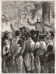 Læsning af pjecen af Louis Marie de Lahaye de Cormenin (1788-1868) i 1838 (Tres-ydmyger protester af Timon om en kompensation af en ny art, som borgerlisten foregiver at fastslå mellem fire millioner, som den skylder til Tresor og fire mølle